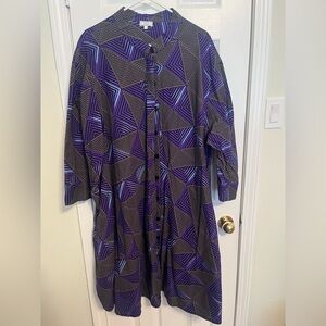 Zuri Print Dress Cotton 3/4 Sleeve 3X